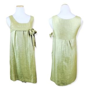 THE LIMITED Gold Metallic Bow Party Shift Dress SMALL Cocktail Party Twee